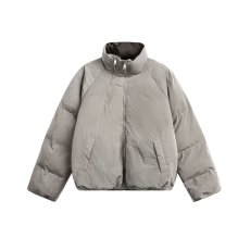 批发日系复古廓形立领棉服男潮流休闲宽松纯色面包服棉衣外套