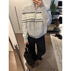 批发费尔岛毛衣开衫外套男女秋<b class='q'>冬</b>慵懒风cleanfit半高领拉链针织衫夹克