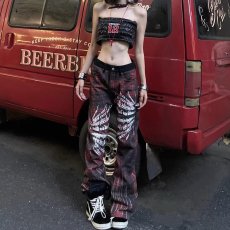 批发<b class='q'>欧洲站</b>男女<b class='q'>牛仔裤</b>潮牌新款弹力修身小脚裤轻奢高端印花流行长裤潮