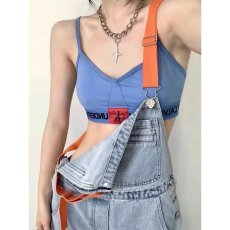 批发复古牛仔背带裤春夏季新款2025年高腰宽松显瘦减龄韩版连体阔腿裤