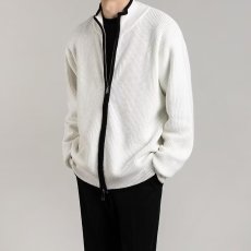 批发美式拉链开衫毛衣男春高街立领针织衫<b class='q'>外套</b>潮牌百搭休闲情侣上衣