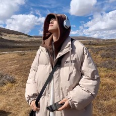 批发美式覆古假两件连帽棉衣男女款冬季加厚<b class='q'>外套</b>高级感面包棉服情侣装