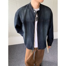 批发复古美式做旧小众<b class='q'>牛仔</b>夹克男女秋季宽松潮流百搭情侣外套