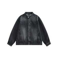 批发复古美式做旧小众<b class='q'>牛仔</b>夹克男女秋季宽松潮流百搭情侣外套