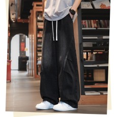 批发2025潮牌美式复古水洗<b class='q'>牛仔裤</b>男春秋季宽松直筒高街男士休闲长裤子