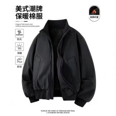 批发日系复古秋冬季加厚飞行员<b class='q'>夹克</b>棉衣<b class='q'>男士</b>棉服短款立领棒球服