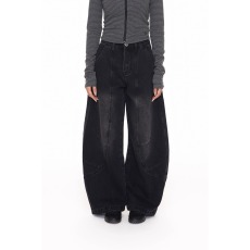 批发美式高街复古弯刀<b class='q'>牛仔裤</b>男女cleanfit宽松直筒新款拖地阔腿长裤潮