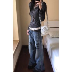 批发高端刺绣蓝色牛仔裤<b class='q'>男</b>款2025夏季薄款弹力百搭时尚修身<b class='q'>小脚裤</b>子<b class='q'>男</b>