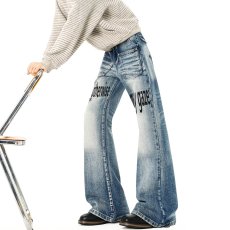 批发秋冬新款高端潮牌印花烫钻<b class='q'>牛仔裤</b>男欧货修身小脚潮流帅气百搭长裤