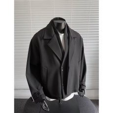 批发2025新款假两件西服外套<b class='q'>男士</b>春季潮流设计感韩版<b class='q'>西装</b>夹克<b class='q'>休闲</b>上衣