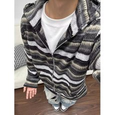 批发连帽毛呢<b class='q'>外套</b>男款冬季小香风条纹高级感短款加厚拉链<b class='q'>夹克</b><b class='q'>男士</b>