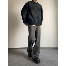 批发美式复古做旧水洗宽松牛仔外套男2025秋季新款潮牌<b class='q'>街头</b>机车夹克