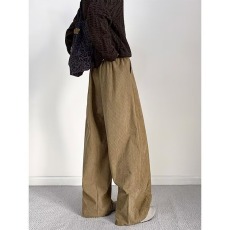 秋冬美式大码灯芯绒垂感宽松休闲裤长裤阔腿直筒休闲裤子男