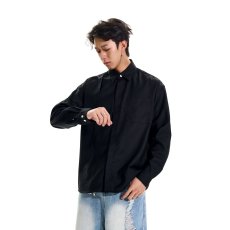 批发2025<b class='q'>夏</b>季新款美式长袖休闲解构基础衬衣男纯色百搭上衣设计