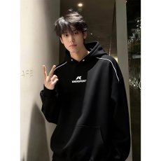 批发美式高街设计连帽<b class='q'>卫衣</b>青少年男秋冬<b class='q'>潮牌</b>高级感小众宽松休闲外套