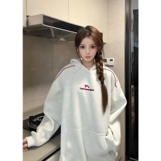 批发2025新款复古<b class='q'>潮牌</b>美式字母刺绣连帽<b class='q'>卫衣</b>男女街头宽松情侣百搭帽衫