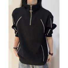 批发2025美式复古<b class='q'>潮牌</b>拼色POLO领<b class='q'>卫衣</b>男春季宽松情侣百搭休闲套头上衣