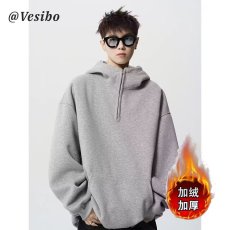 批发美式重磅半拉链连帽<b class='q'>卫衣</b>男女<b class='q'>潮牌</b>高街设计感秋冬运动百搭情侣外套