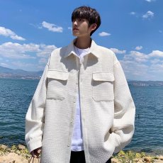 批发2025新款春秋季复古宽松韩版牛仔<b class='q'>衬衫</b>外套上衣男翻领夹克牛仔衣男