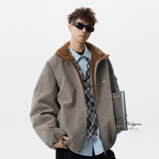 批发pu外套男美式复古皮衣夹克秋冬新款<b class='q'>街头</b>嘻哈高级感cleanfit机车服