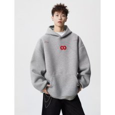 批发灰色连帽卫衣男女情侣秋冬宽松重磅套头上衣美式<b class='q'>街头</b>潮