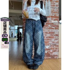 批发<b class='q'>男</b>裤春季新款潮流韩版宽松哈伦水洗蓝色直筒阔腿<b class='q'>男</b>士休闲牛仔长裤