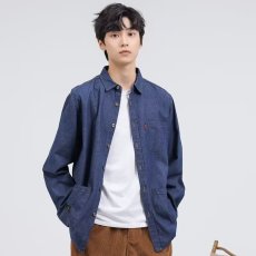 批发牛仔<b class='q'>衬衫</b>男长袖纯棉男士外套春秋季工装夹克宽松休闲<b class='q'>衬衣</b>寸衫内搭