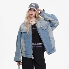 批发男友风复古遮肉显瘦夹克胖仙女莹莹<b class='q'>大码</b>女装胖mm春秋口碑<b class='q'>牛仔</b><b class='q'>外套</b>