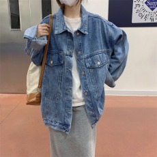 批发宽松<b class='q'>牛仔</b><b class='q'>外套</b>女2024春季新款美式复古高街慵懒风百搭<b class='q'>大码</b>上衣夹克