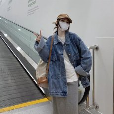 批发宽松<b class='q'>牛仔</b><b class='q'>外套</b>女2024春季新款美式复古高街慵懒风百搭<b class='q'>大码</b>上衣夹克