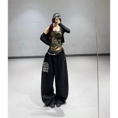 批发迷彩拼接运动裤男女kpop爵士<b class='q'>舞蹈服装</b>2025秋冬新款休闲卫裤