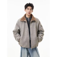 批发美式复古羊羔绒牛仔夹克男2025冬季宽松加厚保暖底特律工装外套潮