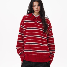 批发<b class='q'>男</b><b class='q'>童</b><b class='q'>红色</b><b class='q'>毛</b><b class='q'>衣</b>新年秋冬2025新款<b class='q'>大</b><b class='q'>童</b>条纹儿<b class='q'>童</b>针织衫慵懒日系简约