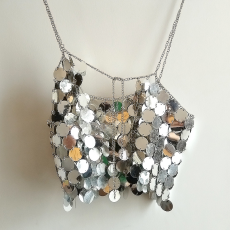 批发时尚轻奢欧美<b class='q'>性感</b>辣妹<b class='q'>夜店</b>蹦迪表演镂空上衣重工闪闪亮片吊带背心外套女