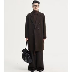 批发2025秋冬季双面绵羊绒大衣<b class='q'>男</b>长款双排扣宽松韩版羊毛呢子风衣外套