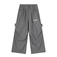 批发春秋韩版时髦复古vintage潮流条纹<b class='q'>西装</b>裤<b class='q'>男</b>士宽松直筒中高腰长裤