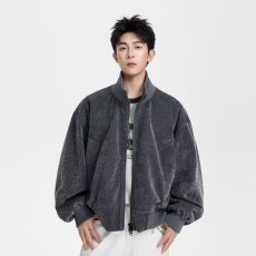 批发网红毛呢外套男士<b class='q'>春</b>秋季港风休闲情侣工装夹克ins潮牌百搭上衣服