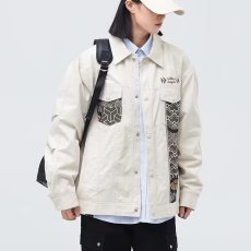 批发美式重磅宽松外<b class='q'>套男</b>士长袖黑色复古牛仔夹克男生潮牌工装痞帅上衣