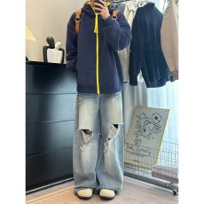 批发连帽卫衣男美式宽松<b class='q'>春</b>秋冬季加绒拉链情侣装ins潮牌开衫外套拉链