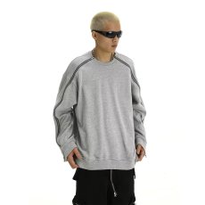 批发纯色美式复古设计感多拉链拼接解构圆领卫衣男女宽松冬季外套