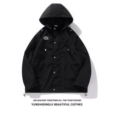 批发潮流帽子可拆卸<b class='q'>夹克</b>男女款秋季2025新款户外登山服<b class='q'>男士</b>情侣<b class='q'>外套</b>