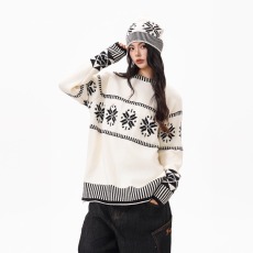 批发费尔岛毛衣女<b class='q'>男</b>秋冬复古氛围感中长款针织衫宽松休闲内搭<b class='q'>长袖</b>上衣