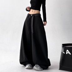 批发cleanfit垂坠感阔腿弯刀<b class='q'>西裤</b><b class='q'>男</b>女潮牌高级感休闲长裤宽松直筒裤子