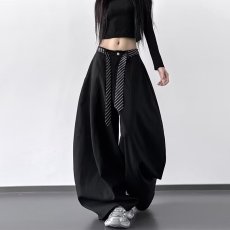 批发cleanfit垂坠感阔腿弯刀<b class='q'>西裤</b><b class='q'>男</b>女潮牌高级感休闲长裤宽松直筒裤子