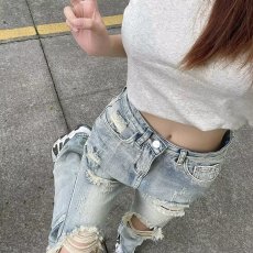 批发美式复古<b class='q'>高腰</b>水洗破洞毛边<b class='q'>牛仔</b><b class='q'>短裤</b>女2025春夏新款修身包臀热裤潮