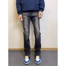 批发美式复古水洗黑灰微喇叭<b class='q'>牛仔裤</b><b class='q'>男</b>高街vibe风简约<b class='q'>修身</b>显瘦直筒裤子