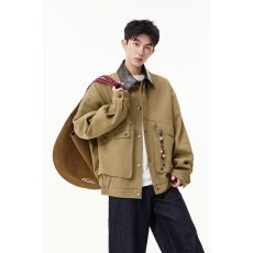 批发<b class='q'>原创</b>春季新款美式复古重磅做旧工装夹克男女宽松大口袋<b class='q'>设计</b>外套