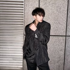 批发衣品乐黑色亮片刺绣马甲拼接天丝衬衫女<b class='q'>夏</b>季2024新款宽松大码上衣