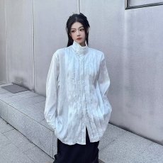 批发新中式提花刺绣<b class='q'>衬衫</b>男长袖春秋款中国风立领对襟<b class='q'>衬衣</b>oversize寸衫