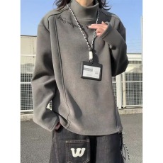 批发双面德绒打底衫<b class='q'>男</b>冬季内搭半高领加厚卫衣拼接印花<b class='q'>长袖</b><b class='q'>t</b><b class='q'>恤</b>